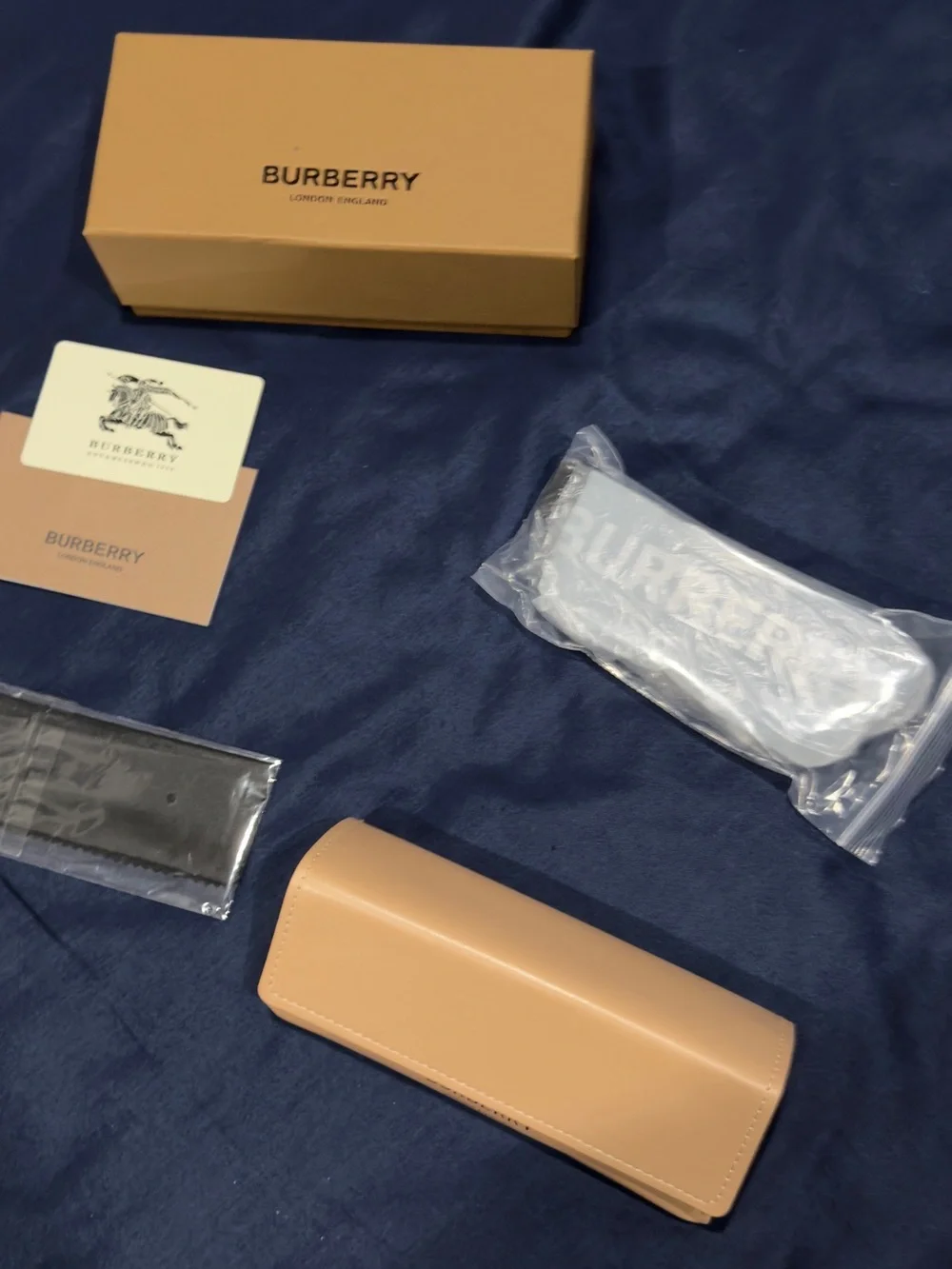 Burberry Black Shield Sunglasses with Beige Case and Box